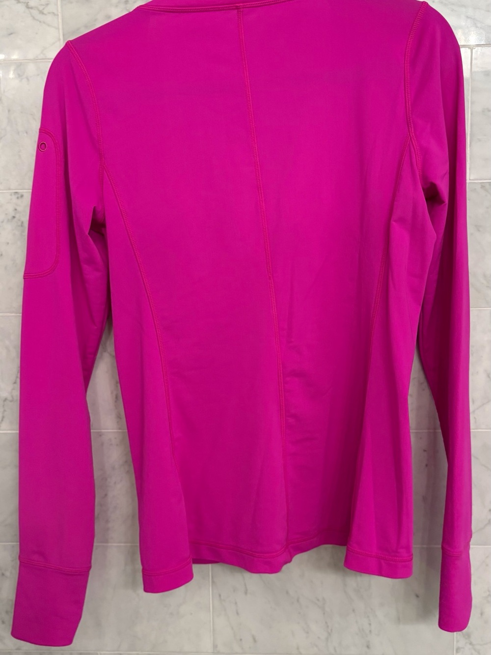 Lilly Pulitzer Hot Pink Long-Sleeve Active Zip Top with Neon Yellow Zipper - Picture 8 of 9